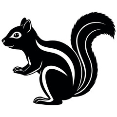 chipmunk-silhouette-vector-icon-white-background. 