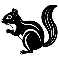 chipmunk-silhouette-vector-icon-white-background. 