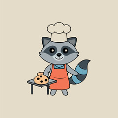 Cartoon chef with bread