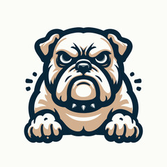 Angry bulldog head mascot logo vector illustration for sports teams and branding