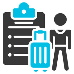 Leavy Policy Glyph Blue Grey Icon