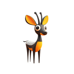 Adorable 3D Render of a Cartoon Okapi