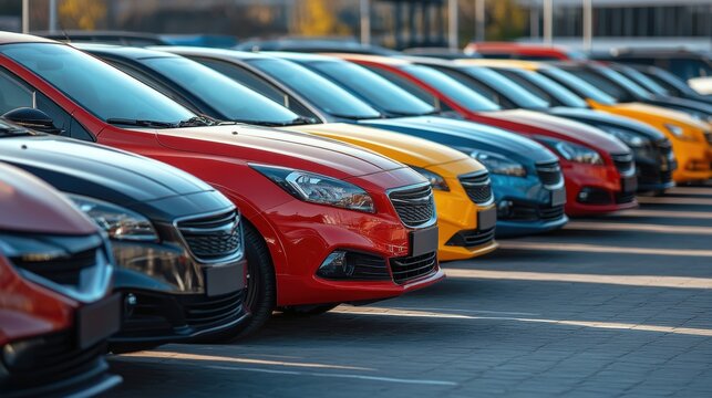 A variety of used cars in perfect condition parked in neat rows with special discounts for the weekend sale.