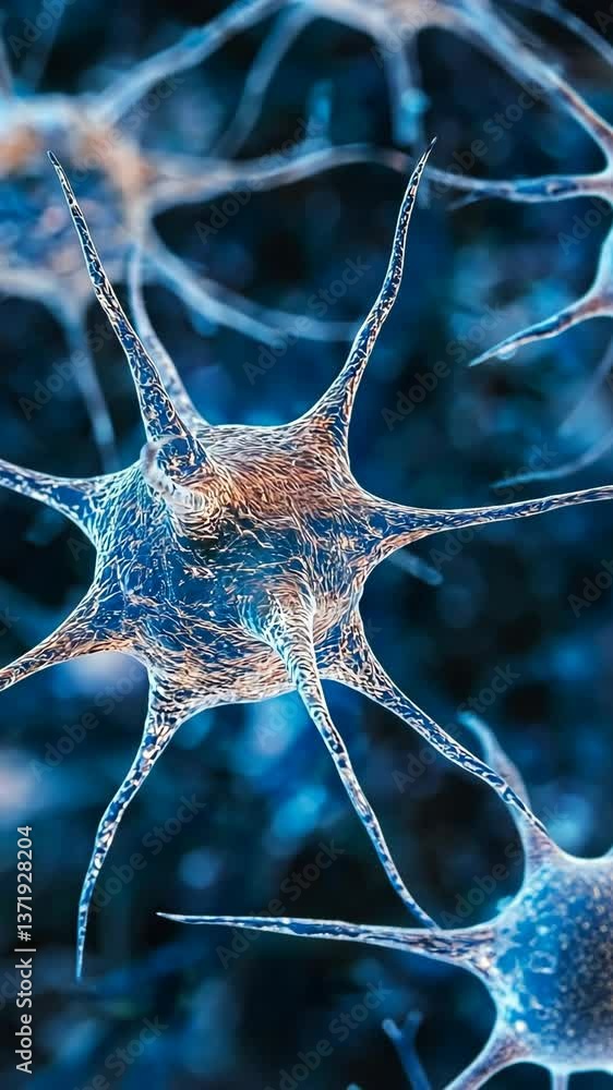 Poster intricate neurons exhibit unique structures and connections within a microscopic environment