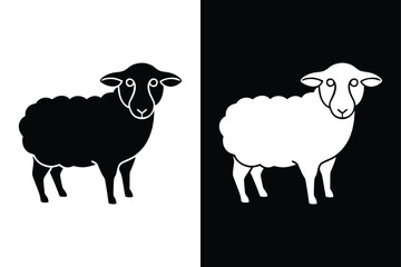 Minimalist Sheep Icon. High-Quality Silhouette Vector Design