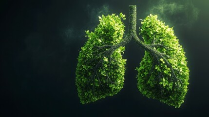 Green Lungs Made of Leaves Symbolizing Eco-Friendly Environment