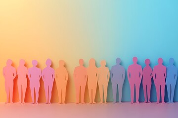 Colorful Paper People Group Unity Background1