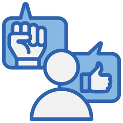 Support System Blue White Icon