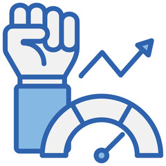 Performance Blue White Icon