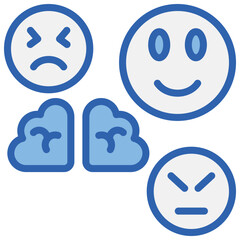 Emotional Intelligence Blue White Icon