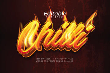 editable chicken text effect with fire decoration	