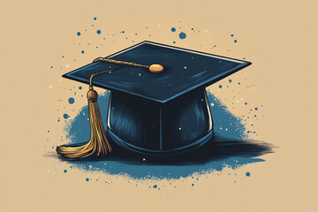  mortarboard illustration: graduation theme design