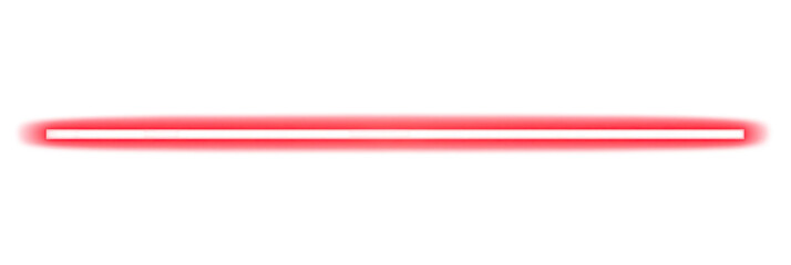 red glowing line isolated on transparent 