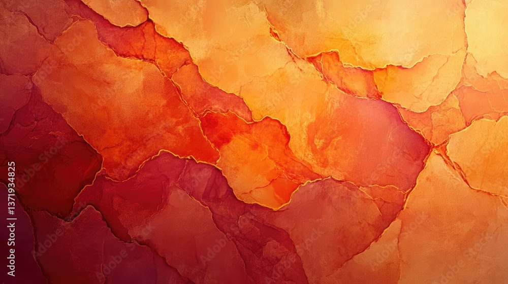 Poster abstract orange and red textured background with natural stone-like patterns and fluid shapes for mo