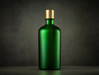 Green bottle with gold cap