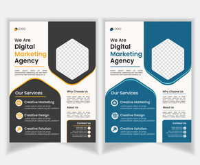 Obraz premium Modern Business Flyer Design – Editable A4 EPS Corporate & Minimalist Marketing Template with Eye-Catching Layout