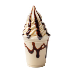 Creamy Vanilla Soft Serve with Chocolate Sauce