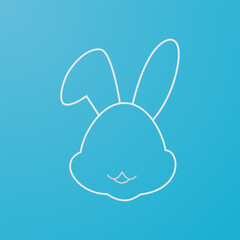 Simple outline of a rabbit's head