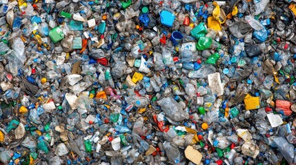 Plastic recycling plant with conveyor belts sorting different types of plastics.