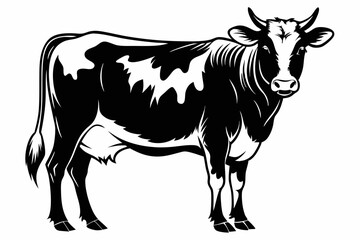 silhouette of a cow