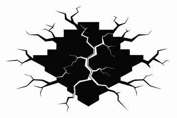 crack wall fracture texture effect of vector