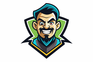 crazy man vector logo