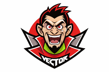 crazy man vector logo