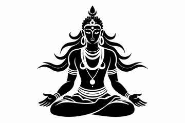 silhouette of a yoga