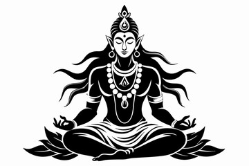 silhouette of a yoga