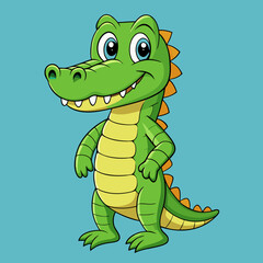 funny crocodile vector