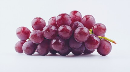 Fototapeta premium Flat lay of red grape isolated on white.