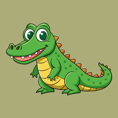 funny crocodile vector