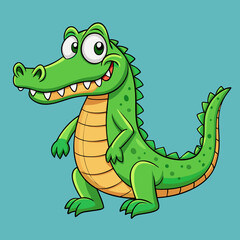 funny crocodile vector