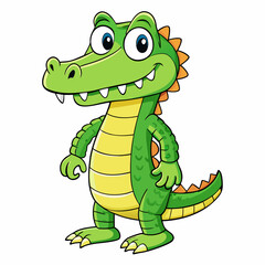 funny crocodile vector