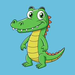 funny crocodile vector