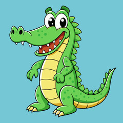 funny crocodile vector