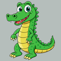 funny crocodile vector