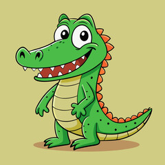funny crocodile vector