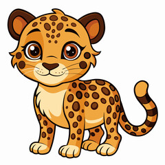 cute leopard vector cartoon illustration