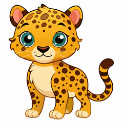 cute leopard vector cartoon illustration