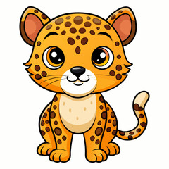 cute leopard vector cartoon illustration
