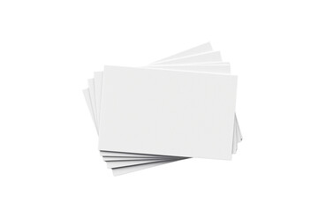 Blank white business cards in a neat stack, isolated style, on transparent background, concept of clean design element or layout. Ai generative