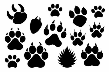 different animal paw silhouette
