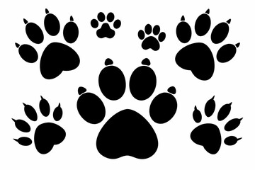 different animal paw silhouette