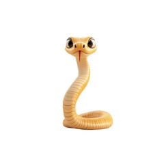Fototapeta premium Adorable Cartoon Snake with Big Eyes, 3D Render