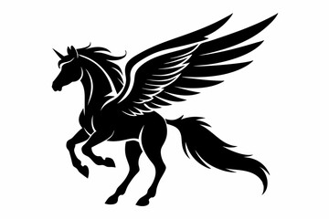  flying pegasus vector silhouette winged horse