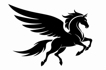  flying pegasus vector silhouette winged horse