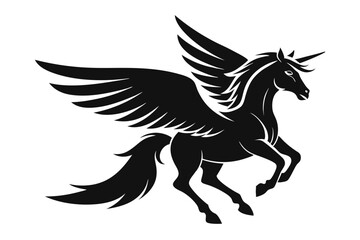  flying pegasus vector silhouette winged horse