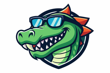 funny crocodile head with nice sunglasses