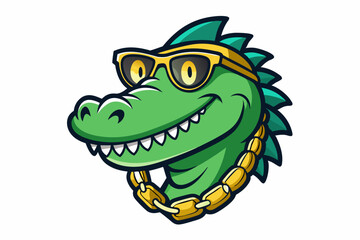 funny crocodile head with nice sunglasses
